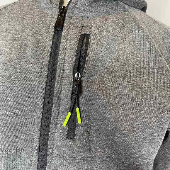 Russell Jacket Mens Small Athletic Grey Neon Hood Zip Up Long Sleeve Pockets - Picture 5 of 8
